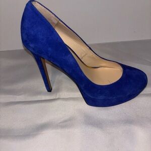 Jessica Simpson Royal Blue Suede Stilette Heel Platform Pumps Shoe Size 9M